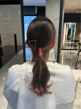 セミロング seri💜艶カラー 💖ヘアアレンジのヘアスタイル