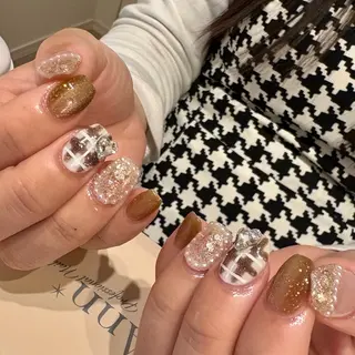 ネイル amuse 手書きニュアンスのネイルデザイン