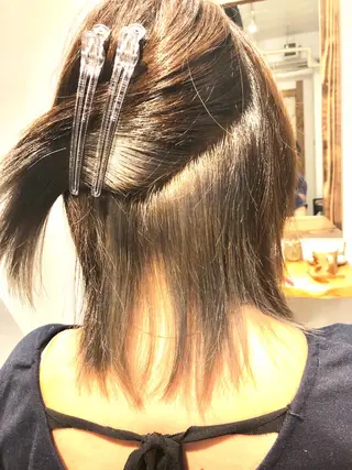 セミロング カラー Hair salon The  hiveのヘアスタイル