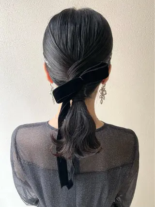 セミロング ヘアアレンジ 沢田 瞳のヘアスタイル