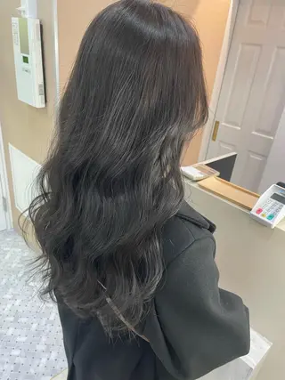 セミロング カラー rina／ベージュ ワンホン/韓国ヘアのヘアスタイル