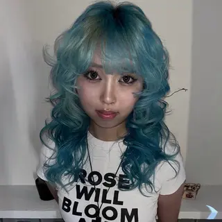 ロング カラー デザインカラー AYA/DEANのヘアスタイル