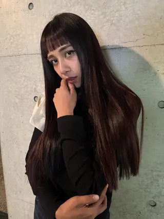 ロング カラー パーマ ONYX 表参道所属・表参道/ハイライト 髪質改善ストレートのヘアスタイル