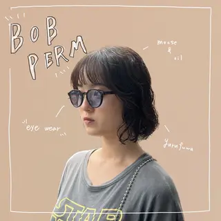 ショート パーマ benji仙台所属・KOKI/ ボブ/ パーマ/透明感カラーのヘアスタイル