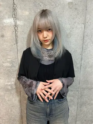 カラー はなえ/ブリーチ/複 雑履歴修正のヘアスタイル