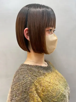 ミディアム Misaki /ボブ/縮毛矯正のヘアスタイル
