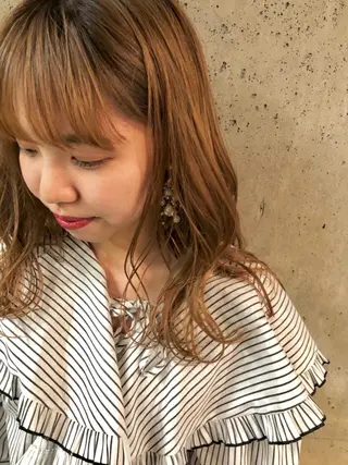 ミディアム カラー パーマ/レイヤー 岩山丈一郎のヘアスタイル