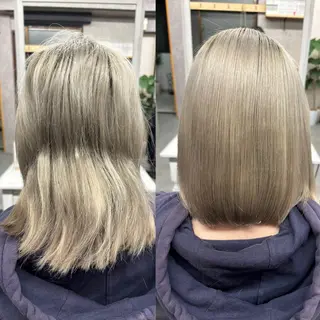 ミディアム かがみはやと 髪質改善/縮毛矯正のヘアスタイル