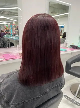 セミロング カラー ガーリー♡女の子っぽ ヘア♡ピンクカラー♡のヘアスタイル