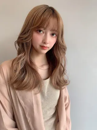 ミディアム カラー 透明感/オリーブ/ グレージュ/YUKAのヘアスタイル