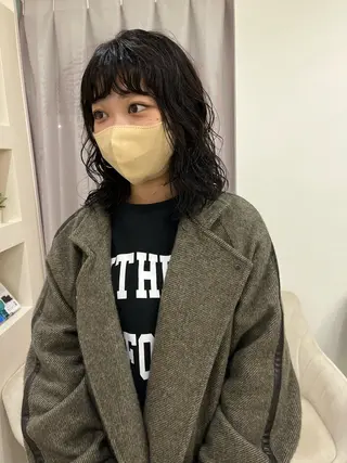 ミディアム パーマ 松村 澪里のヘアスタイル