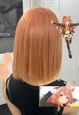 ミディアム 🪼モモカ/デザイン ハイトーン🪼⟡.·のヘアスタイル