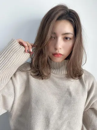 セミロング カラー 梅田茶屋町 Yutaのヘアスタイル