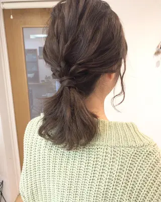 ミディアム ヘアアレンジ Click所属・クニモトハルナ ボブ/柔らかカラーのヘアスタイル