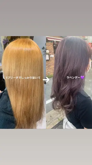 ロング カラー hub hair レイヤー/透明感のヘアスタイル