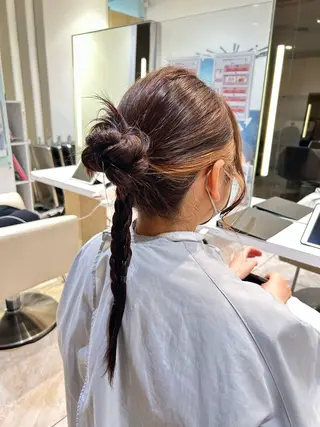 ヘアアレンジ はるか/ブリーチカラ ー/ヘアアレンジ🤍のヘアスタイル