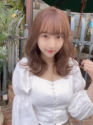 ミディアム カラー 新宿✨顔周りカット 韓国ヘア/坂本亜裟海のヘアスタイル