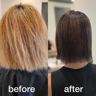ショート ブリーチ毛に縮毛矯正 ✨カラー✨山田 正幸のヘアスタイル