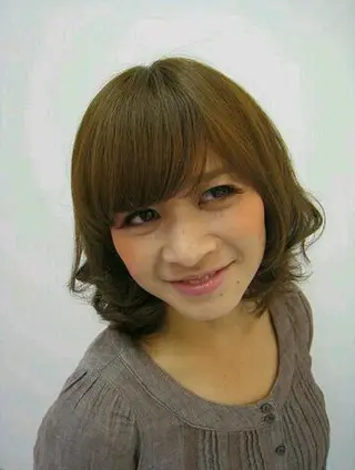 ミディアム カラー パーマ 安藤 明日翔のヘアスタイル