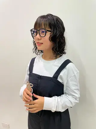 ショート カラー パーマ キッズ オトナヘア🌸 harukaのヘアスタイル