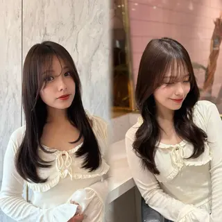 ロング 新宿/小顔レイヤー/ 顔まわり/西慶太朗のヘアスタイル