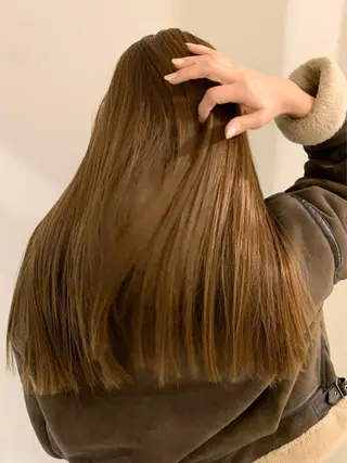 ロング カラー 落合希 Olivebeigeのヘアスタイル