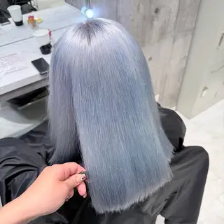 ミディアム カラー 【🦋綺麗めハイトー ン🦋】suzunoのヘアスタイル