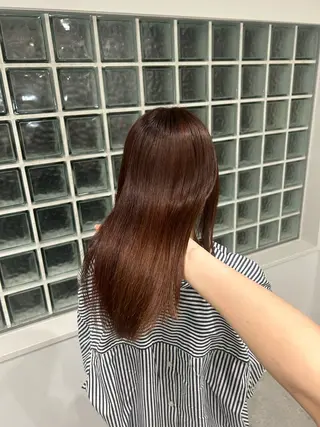 セミロング カラー 愛結 暖色カラー🎀🩰のヘアスタイル