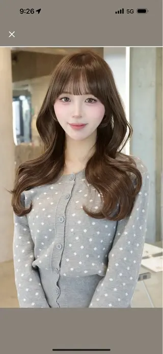 ロング ARMONY表参道店所属・韓国風レイヤーカラー ライムのヘアスタイル