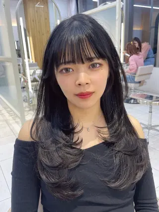 セミロング 顔周り/透明感カラー /韓国ヘア/TAKUのヘアスタイル