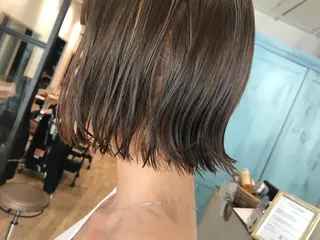 ミディアム カラー パーマ ヘアアレンジ オリーブ透明感カラー 表参道/MIKUのヘアスタイル