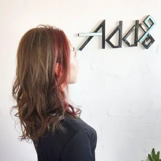 セミロング ヘアアレンジ パーマ カラー Add9 柳田健登のヘアスタイル