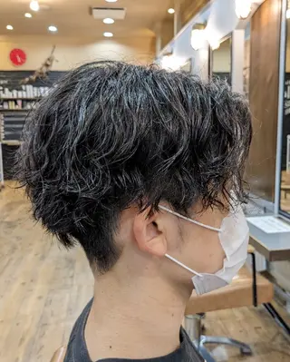 ミディアム メンズ パーマ 北澤 港のヘアスタイル