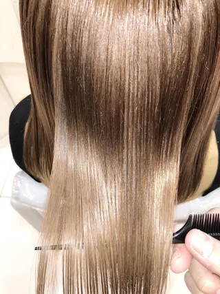 セミロング 縮毛矯正/髪質改善 /ブリーチ/東陽町✨のヘアスタイル