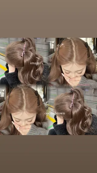 カラー 透ける透明感カラー 🤍anju🎀のヘアスタイル