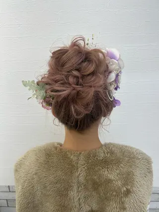 セミロング ヘアアレンジ ナチュラル×色気パ ーマ 渋谷/マナミのヘアスタイル