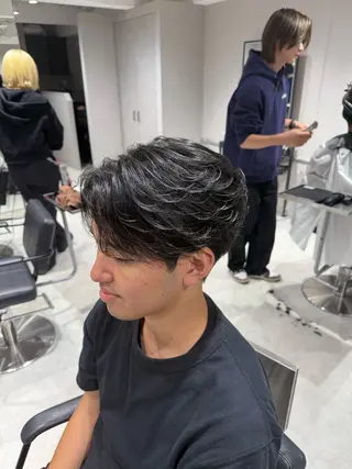 メンズ 毛流れパーマ/曲がる 縮毛矯正/原田海朱のヘアスタイル