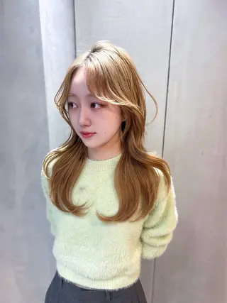 セミロング カラー 髪質改善/縮毛矯正/ 韓国ヘア/矢野のヘアスタイル