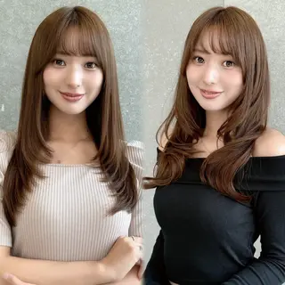 セミロング 韓国ヘア/美髪矯正/ Haruna🦋のヘアスタイル