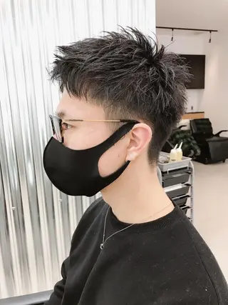 ショート メンズ メンズパーマ タカキリョウのヘアスタイル