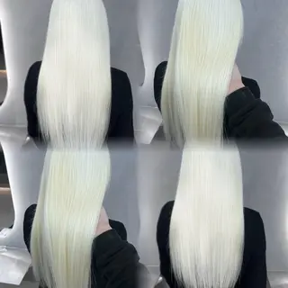 ロング ハイトーン ハイライ ト バレイヤージュのヘアスタイル