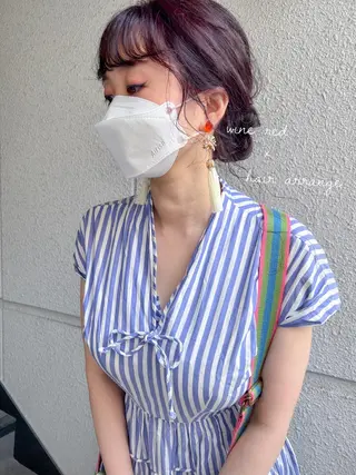 ロング カラー ヘアアレンジ カラーパティシエ facce🌼ikoのヘアスタイル