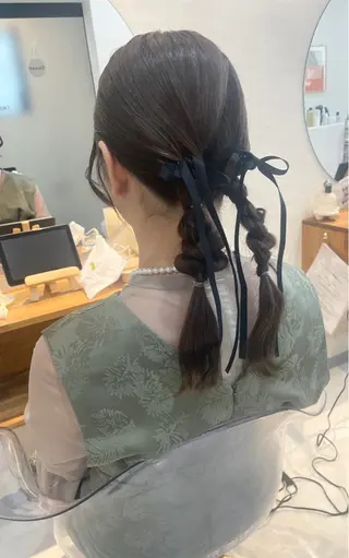 セミロング お呼ばれヘア/セット /ヘアアレンジ/れいのヘアスタイル