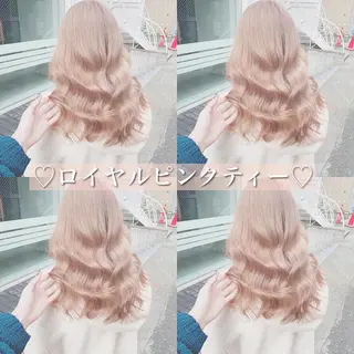 セミロング カラー 韓国ヘア特化💍 tiam💍ブリーチのヘアスタイル