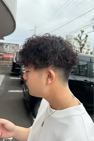 ミディアム メンズ 焼津メンズパーマ特化 大石雄生のヘアスタイル