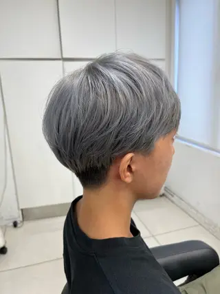 ショート カラー メンズ 【センターパート/ マッシュ】ryokaのヘアスタイル