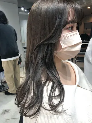 ロング カラー パーマ akane/ボブ /オリーブ/ブラウンのヘアスタイル