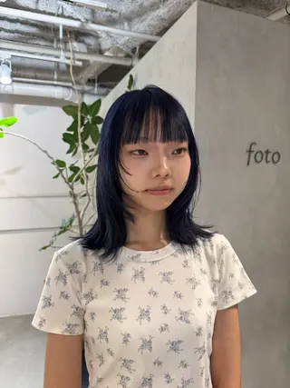 セミロング ヘアアレンジ 顔周りcut・ご相談 ＝新宿しずく🇰🇷のヘアスタイル