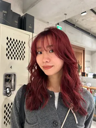 ミディアム ayano/パーマ/ 暖色カラーのヘアスタイル