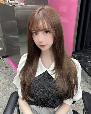 カラー LANDS所属・nanaka 🤍韓国ワンホンヘアのヘアスタイル